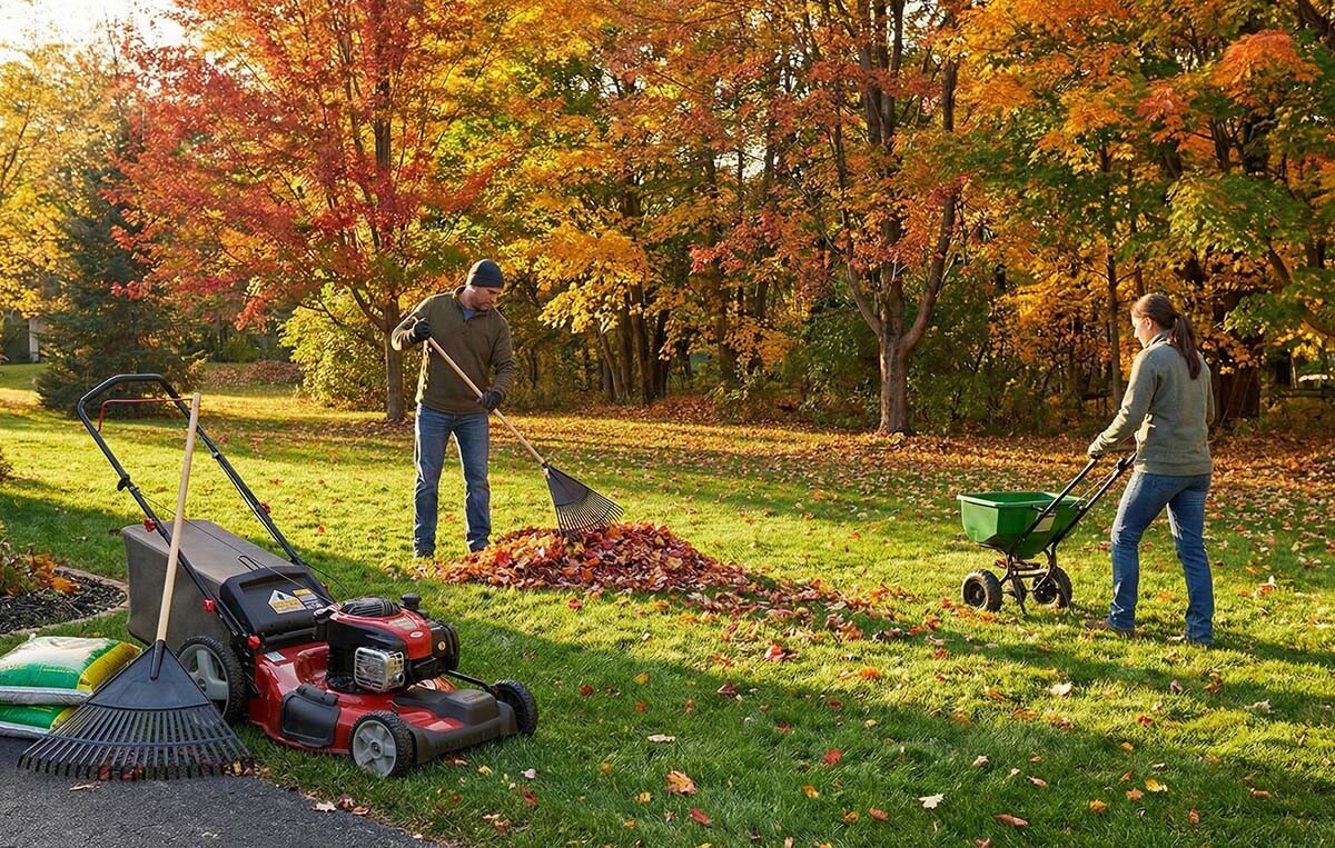 jak pečovat o trávník na podzim