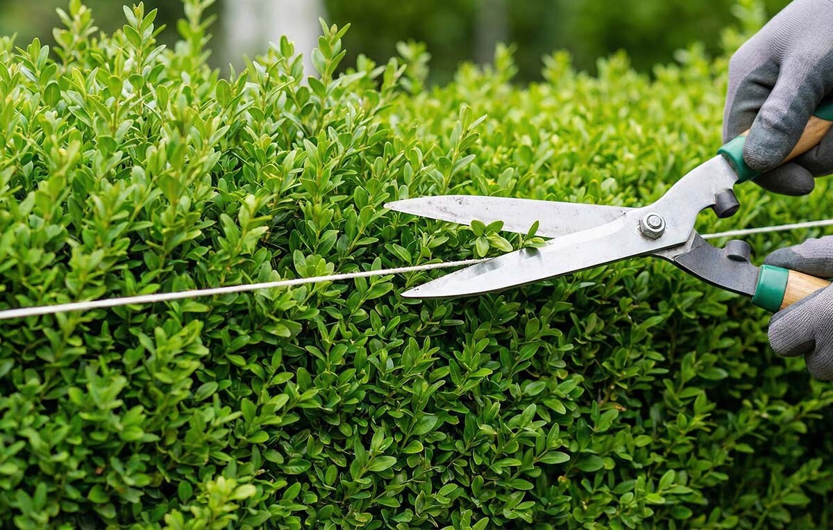 jak stříhat živý plot technika