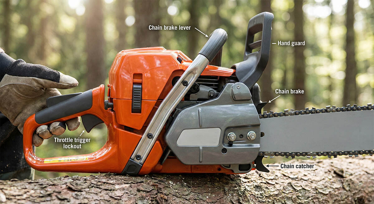 práce s motorovou pilou