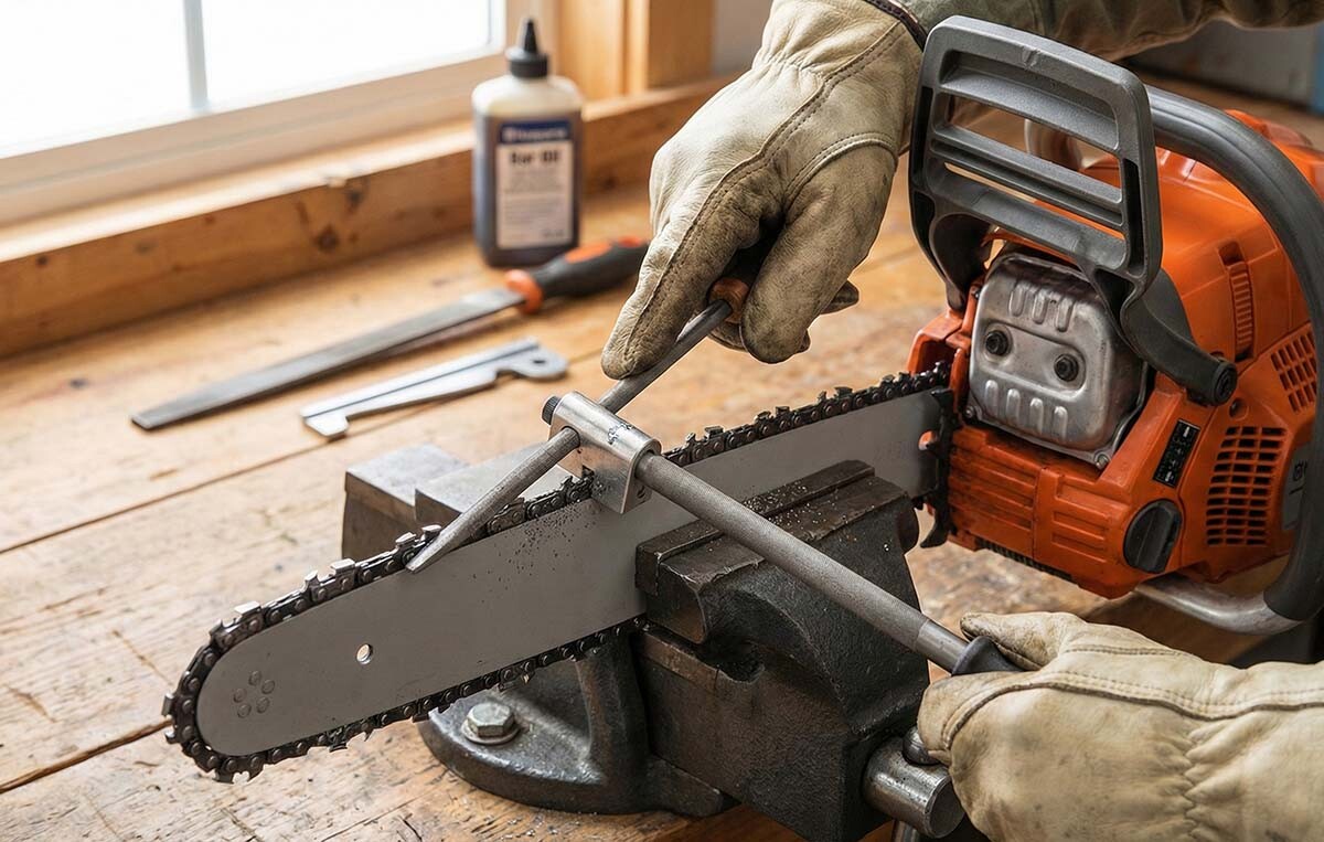 Jak správně nabrousit řetěz motorové pily