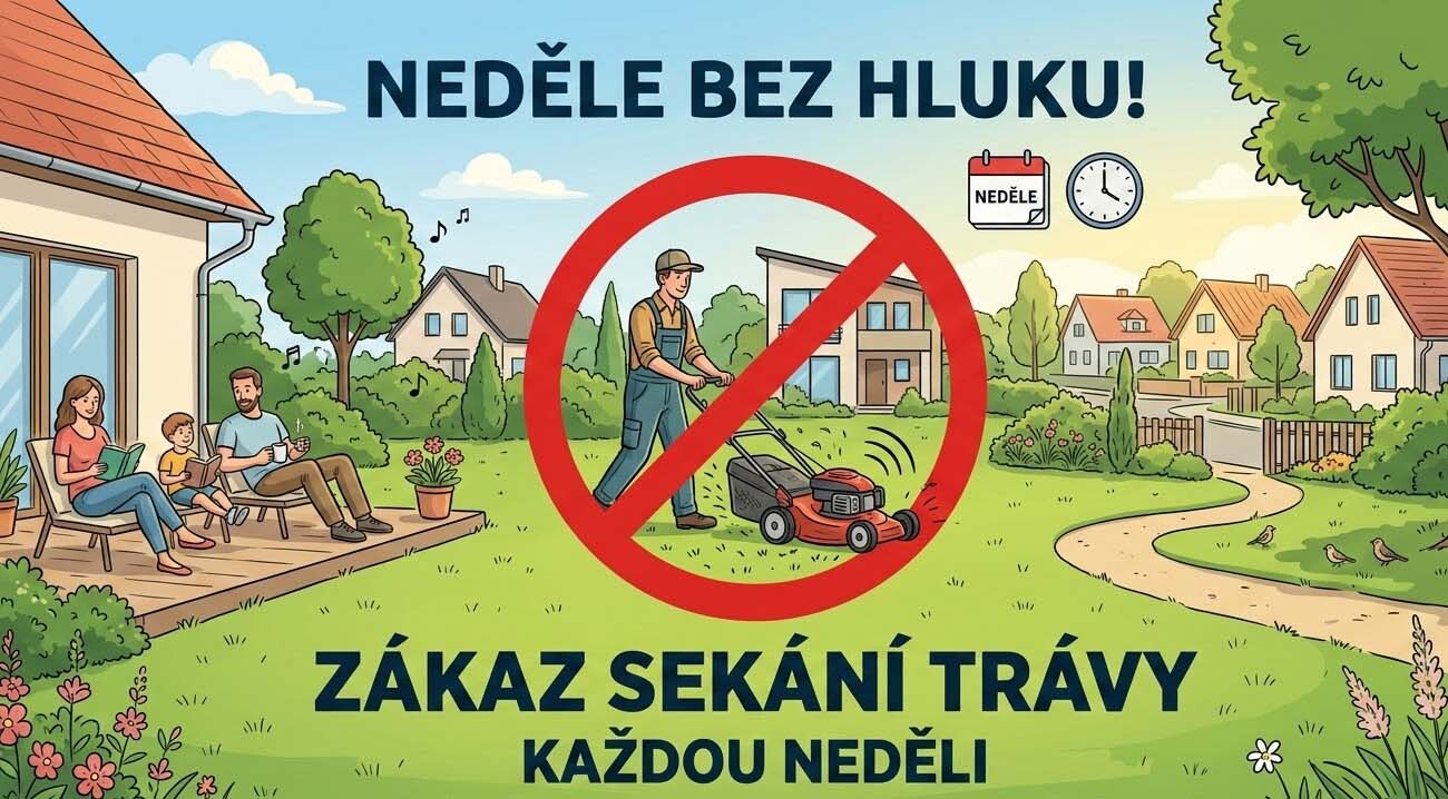 sekání trávy v neděli